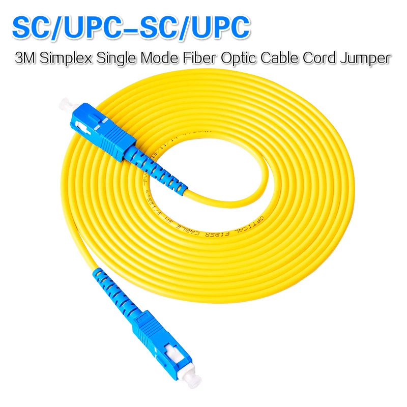 

Stock Ready SC/UPC-SC/UPC 10Pcs/Lot 3M Simplex 9/125 Single Mode SM Fiber Optic Cable Patch Cord Fiber Jumper