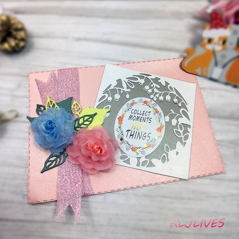 Цветочные Рамки Металлические Вырубные штампы трафареты для DIY штамп для скрапбукинга альбом декоративное тиснение DIY бумажные карты