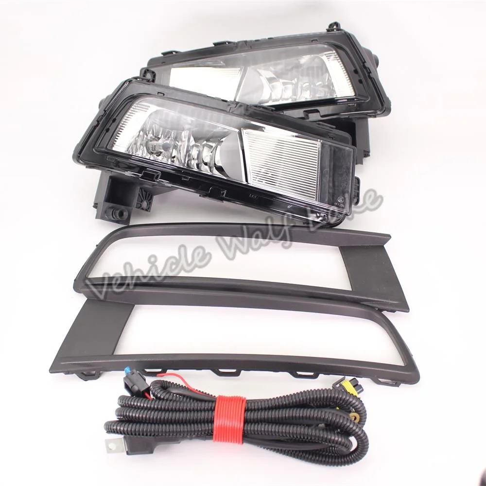 For VW Touran 2015 2016 2017 2018 2019 2020 Car-styling Fog Light Lamp With Bulbs + Fog Grille + Wire + Switch