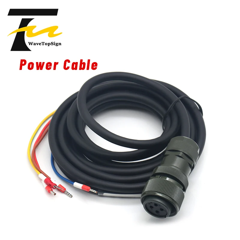 Wavetopsign  High power Servo Motor Power Cable Encoder Cable   MR-PWCNS4-3M 5M for Mitsubishi J3 J4 JE Serial  1KW 1.5KW 2KW