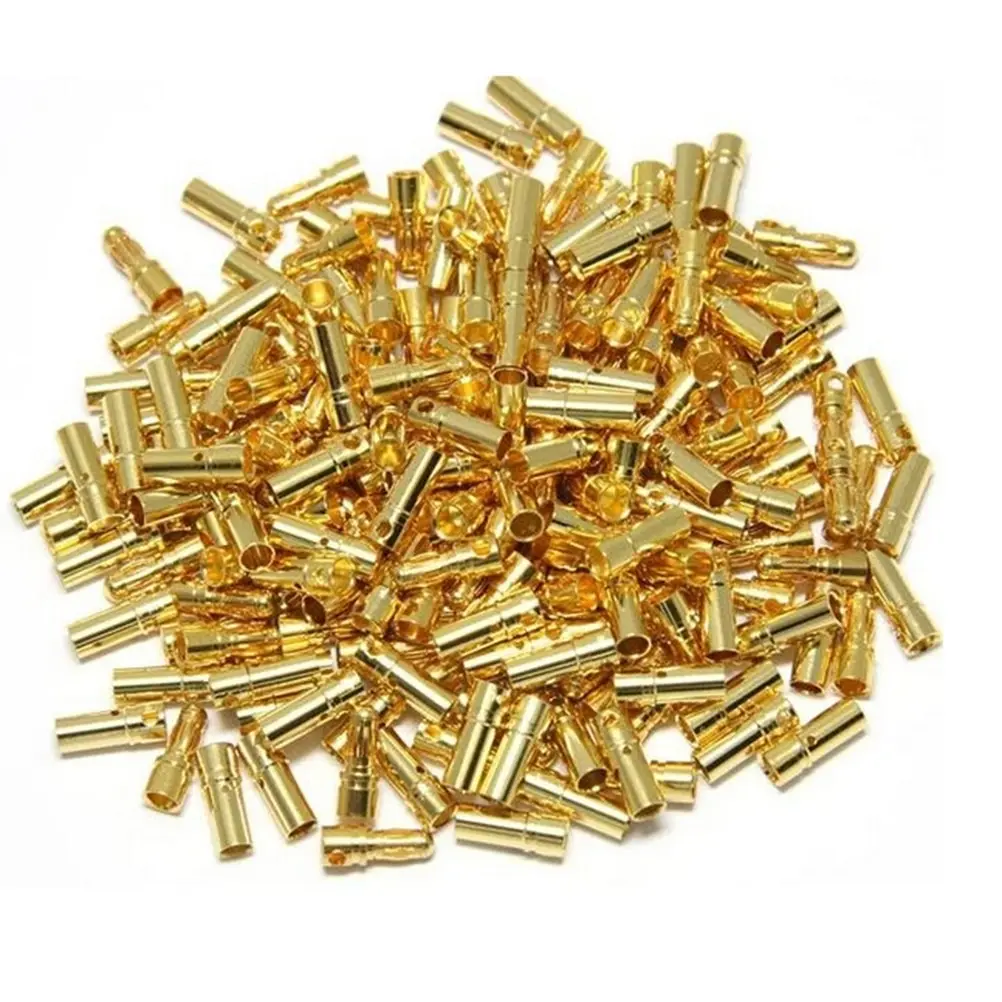 

10 pair/lot 2mm Gold Copper Brushless Motor Banana Plug Bullet Connector Plated For ESC Battery