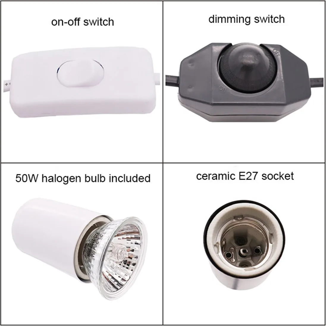 Schwarz weiß Plug-in Clip Reptilien Wärme lampe verstellbare Schwanenhals Aquarium Tank Heiz lampen für Schildkröte Eidechse Schlange Terrarium