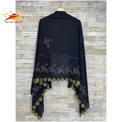 2021African Women Chiffon Splices Lace Hijabs Shawl Big Size 200*120cm Plain Muslim Lady Scarf  Wholesale Pashmina