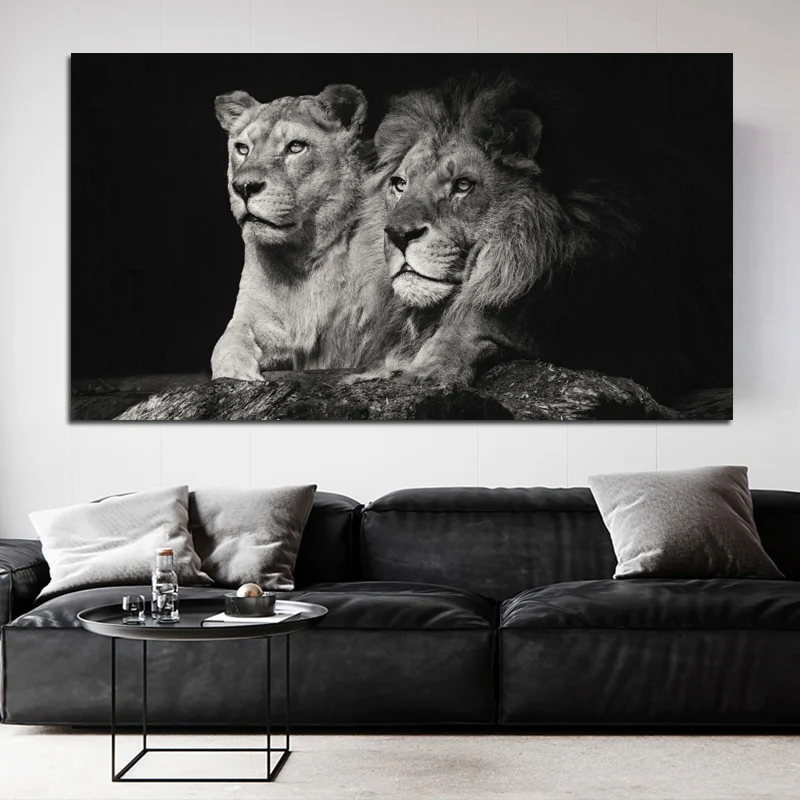 

African Black Lion Leopard Animal Posters and Prints Canvas Painting Wall Pictures For Living Room Interior Cuadros Home Decor