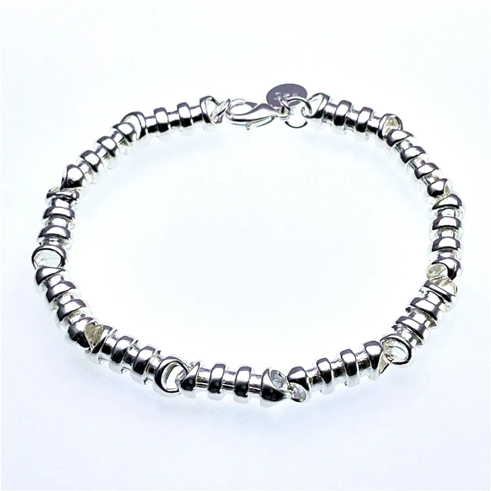 Bracelet en argent Sterling 925, pendentif en chaîne de bambou, adapté aux femmes, bijoux de fête et de mariage