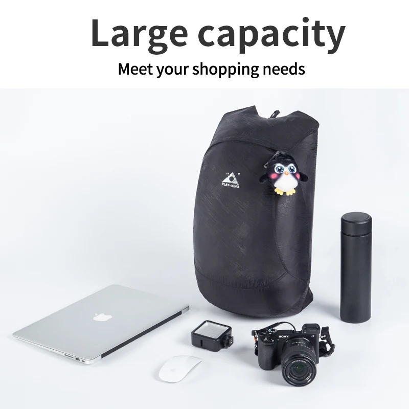 PLAYKING Lightweight Nylon Foldable Backpack Waterproof Mini Travel Backpack Women small Bag Folding shopping school bag