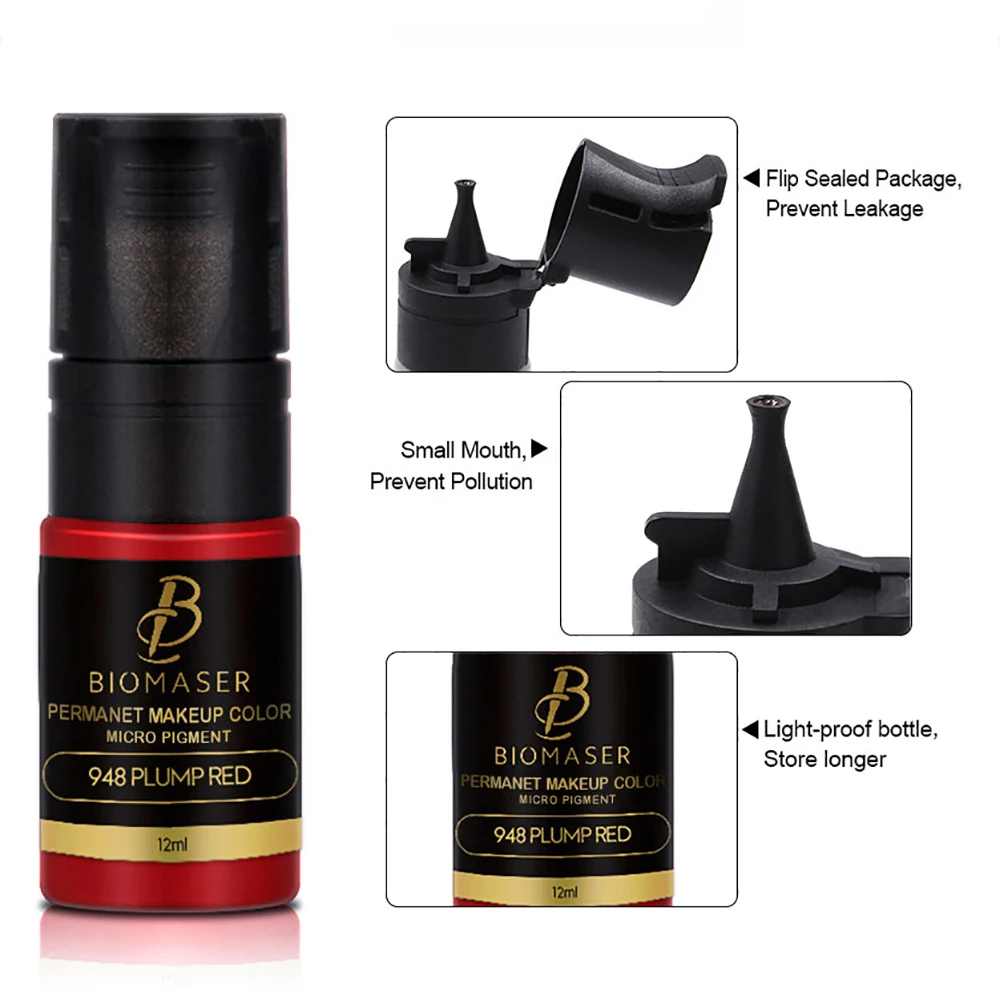 Biomaser-Pigment de maquillage professionnel en continu, encre de tatouage, pigment de microblading, longue durée de vie, blogueur oculaire, légion,