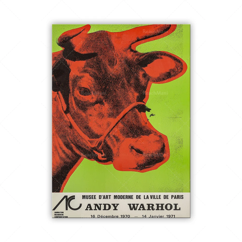 Andy Warhol Exhibition Cow Poster | Andy Warhol Print | Pop Art | Modern Art | Wall Decor | Wall Art | Art Print