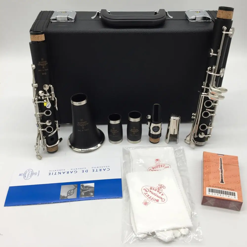 

Music Fancier Club Bakelite A Clarinets R13 Professional Clarinet Silver Plated Keys 17 Keys With Case Mouthpiec