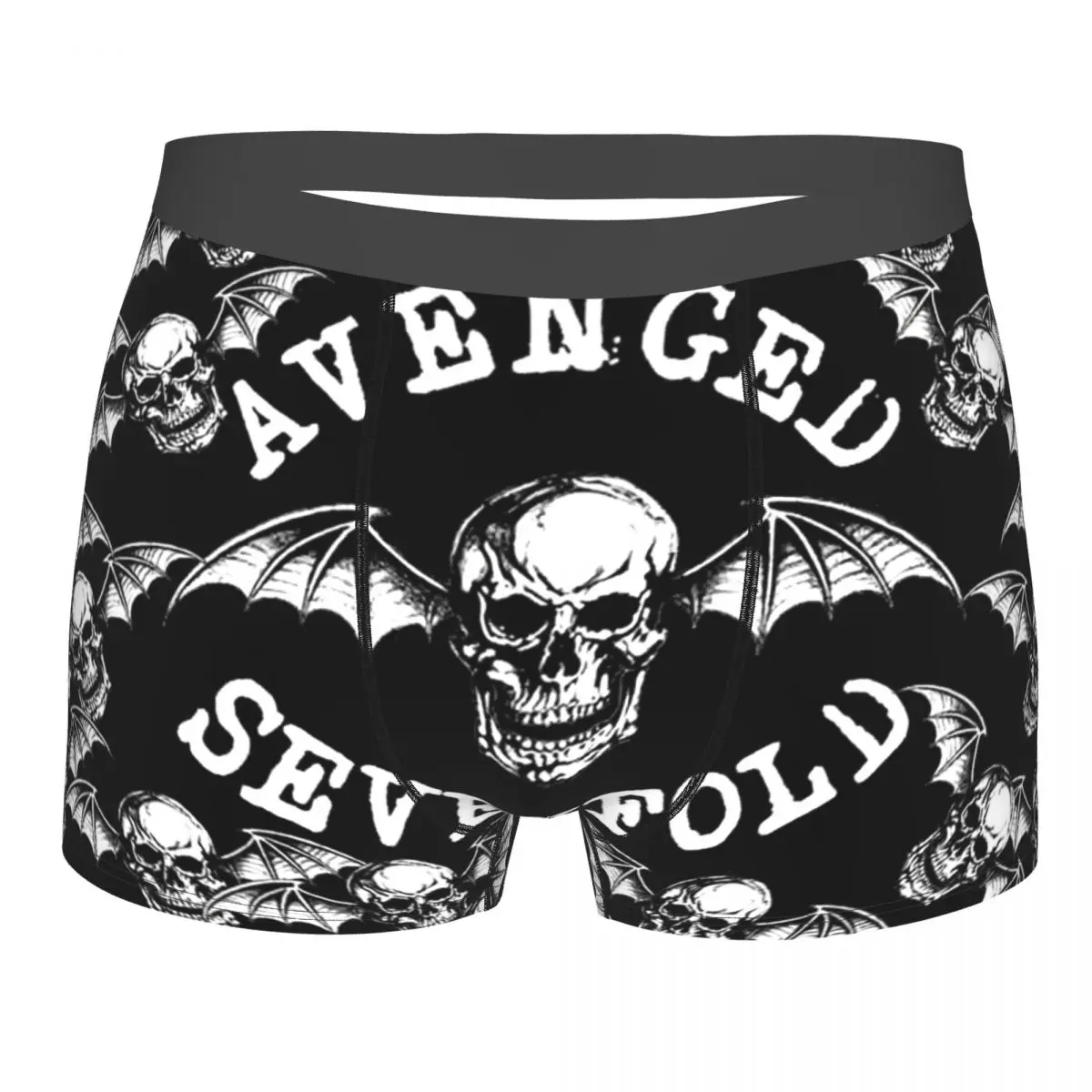 Avenged Sevenfold Deathbat Halloween Horror Skull Underpants Breathbale Panties Male Underwear Print Shorts Boxer Briefs