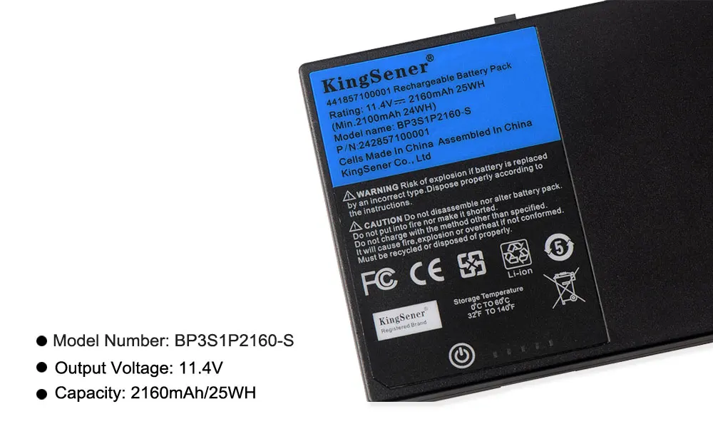 Kings ener bp3s1p2160 BP3S1P2160-S laptop akku für getac f110 tablet serie g8m3x2 24285710000 p/n: 11,4 2160 v mah