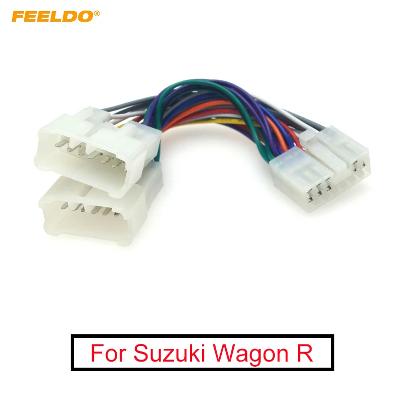 

FEELDO 10Pcs Car Audio Radio 12pin Male To Female Plug Wire Harness Adapter For Suzuki Wagon R Audio CD Wiring Connector