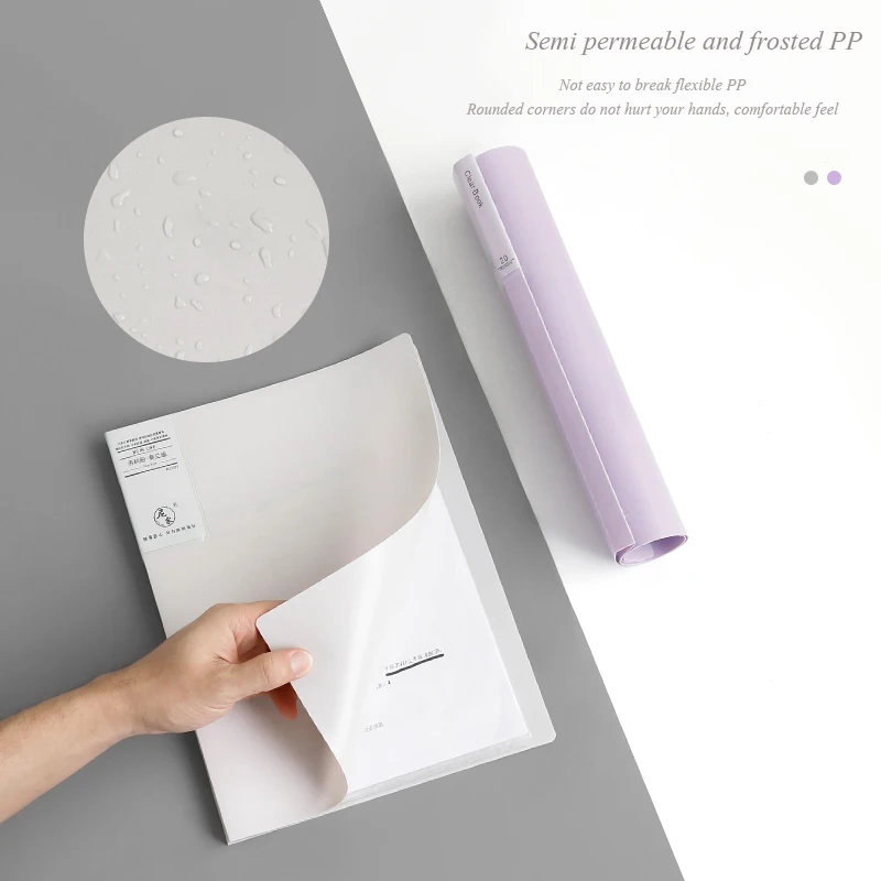 A4 Morandi File Bag 100 Pages Data Book Large Capacity File Folder Portfolio Office Stationery