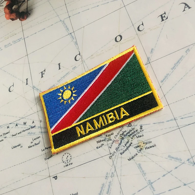 NAMIBIA  National Flag Embroidery Patches Badge Shield And Square Shape Pin One Set On The Cloth Armband   Backpack  Decoration
