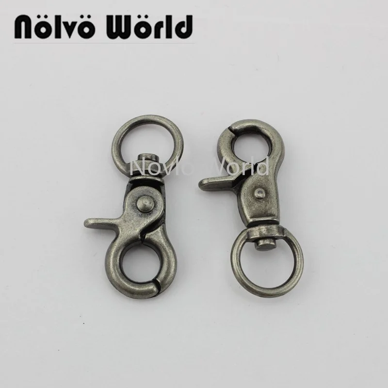 Nolvo World 20 pcs 13-17-19-25mm Old silver Bronze Metal Strong Clamp hook Metal dog hook New design Clamp hooks