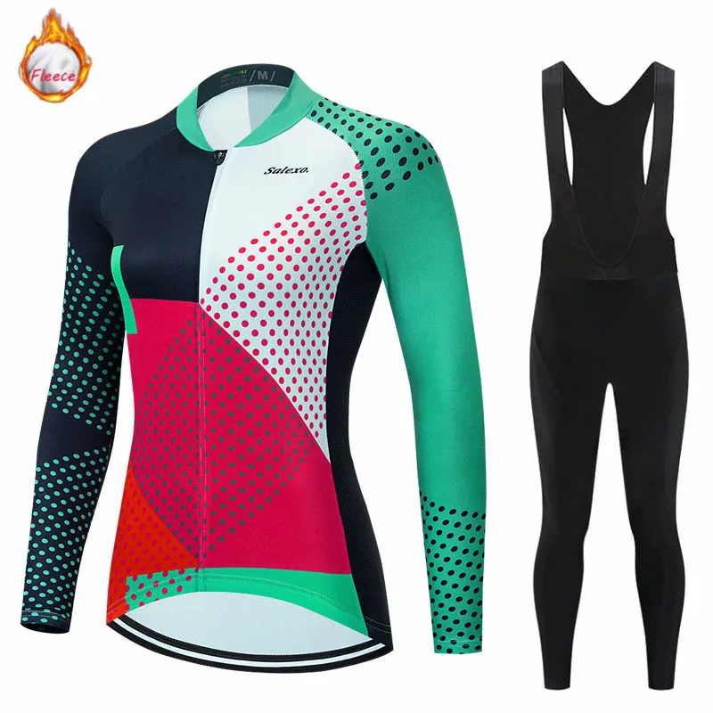 Maglia invernale da donna in pile termico invernale abbigliamento da ciclismo manica lunga maglia da Triathlon Outdoor Riding Bike MTB Clothing