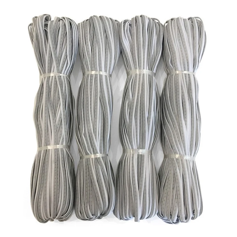 Bright Silver Reflective Piping Fabric Strip Edging Braid Trim Sew On