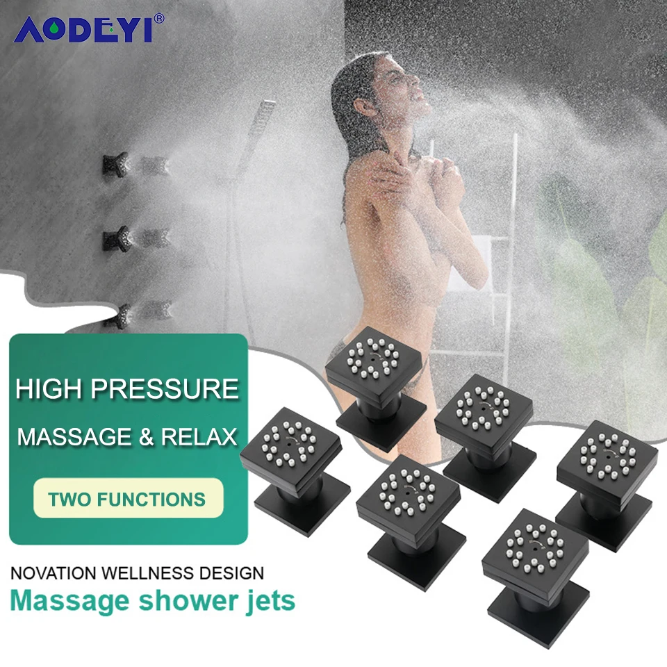 

Body Sprays Jet Brass Shower SPA Massage Jets Concealed Bathroom Shower Sprayer Head Faucet Accessories 2 Ways