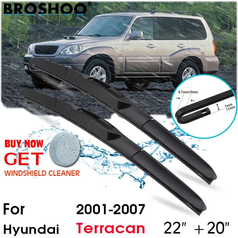 

Car Wiper Blade Front Window Windscreen Windshield Wiper Blades J hook Auto Accessories For Hyundai Terracan 22"+20" 2001-2007