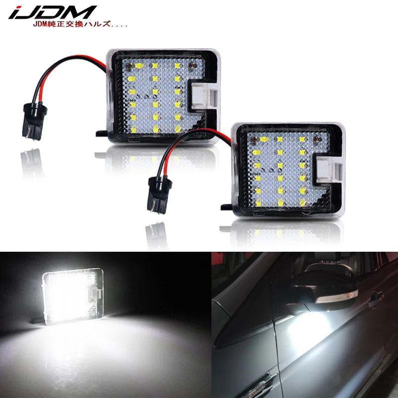 2Pcs LED Under Side Mirror Puddle Light For Ford Focus 3 Kuga 2 S-Max WA6 2 Mondeo 4 5 Grand C-max 2 Escape Car Courtesy light