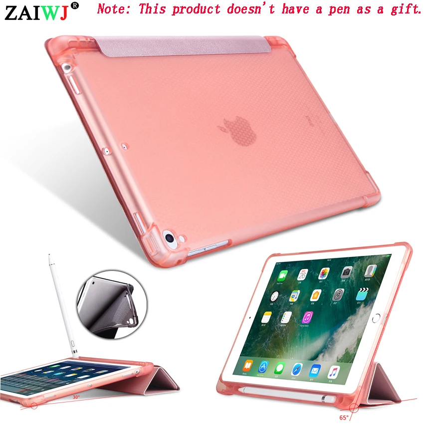 

ZAIWJ Pencil Case with Stand for Apple iPad 9.7 inch (2018 New) A1822 A1823 A1893 A1954, PU Leather Smart Cover Wake Auto Sleep