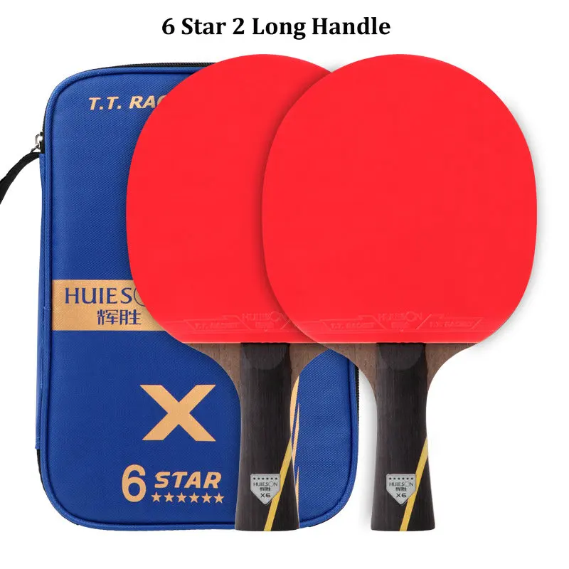 Huieson Wenge Carbon Fiber Blade 6 Star Table Tennis Racket Sticky Pimples-in Rubber Super Powerful Ping Pong Racket Bat