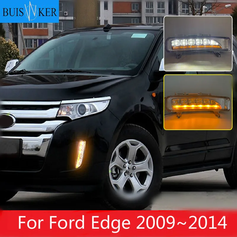 

Daytime Running Light DRL LED Fog Lamp Cover With Yellow Turning Signal Functions For Ford Edge 2009~2014