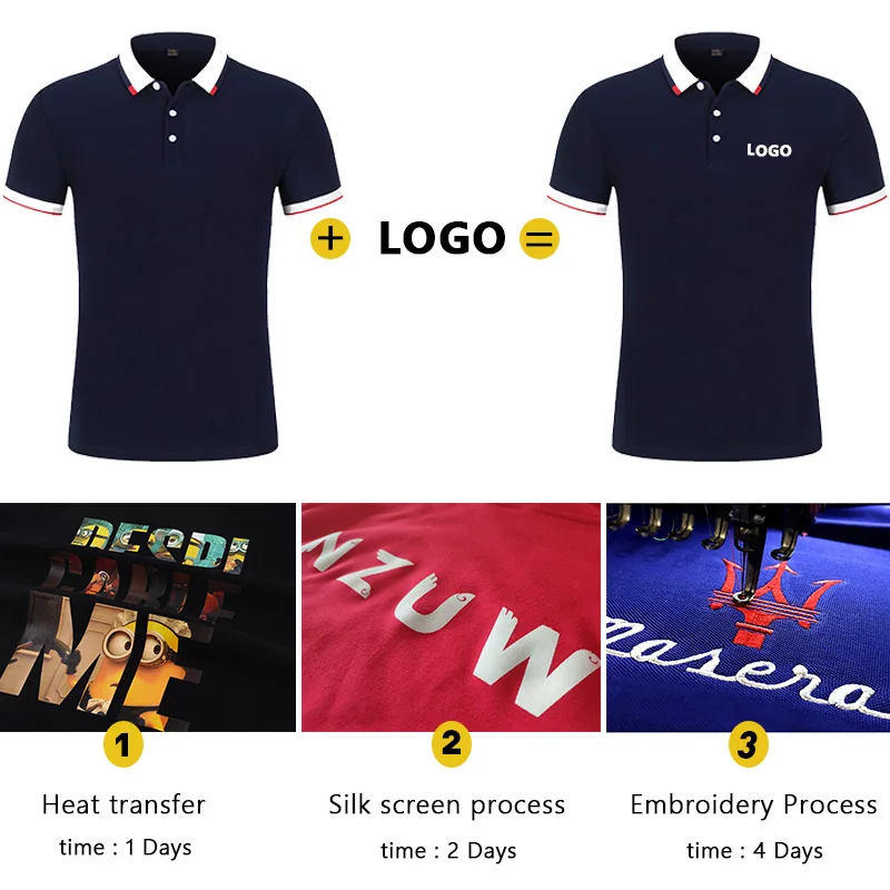 100% Cotton Summer Male Polo Custom Company Work Clothes Printed Logo/embroidery Men And Women Casual High-end Polo