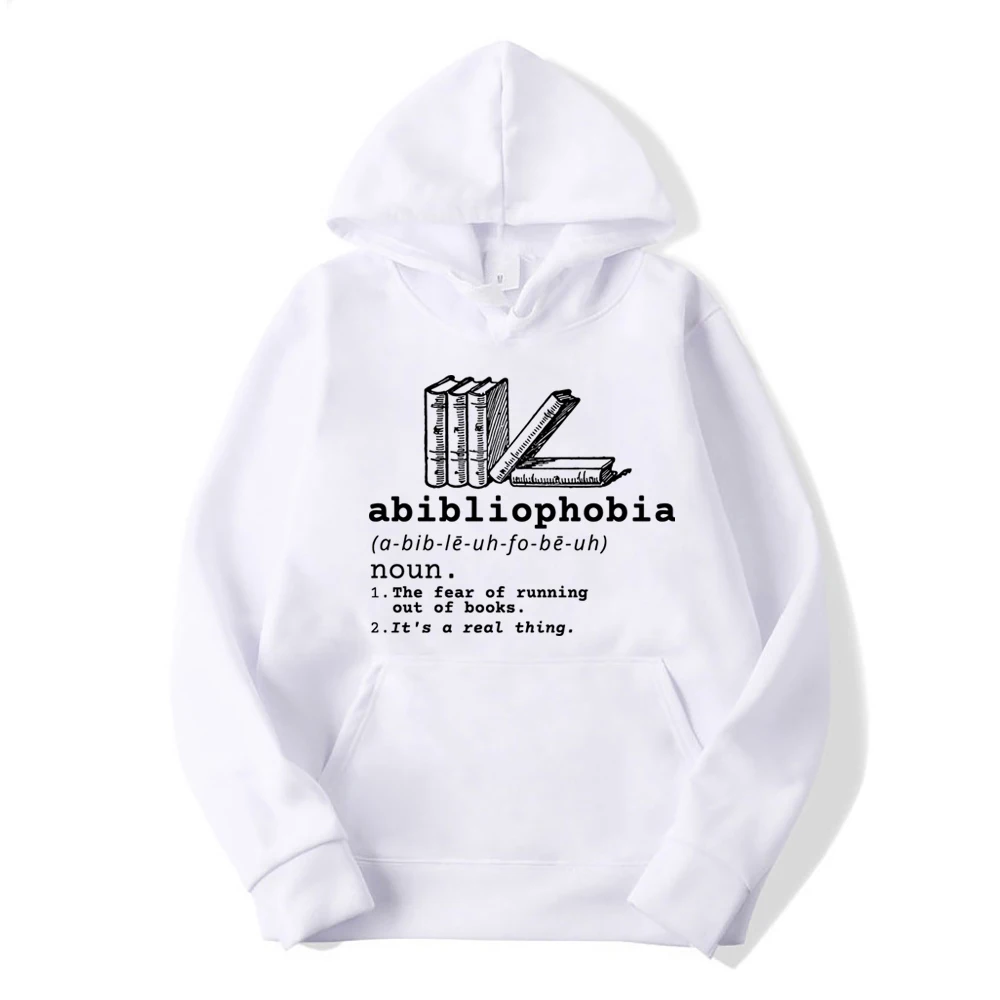 Abibliophobia Hoodie Book Lover Reader Sweatshirt Hoodies for Bookworm Gifts