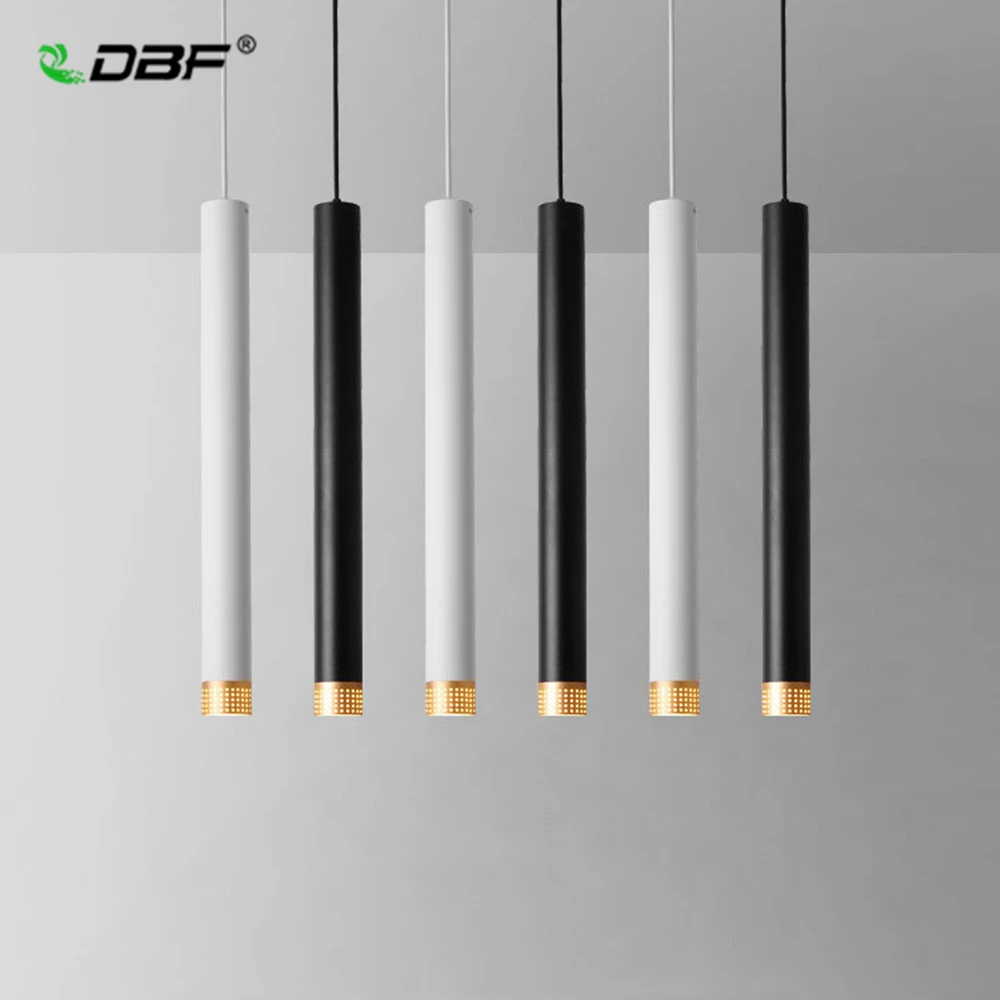 

[DBF]LED Modern Pendant Light Long tube 5W Pendant Lamp Island Bar Counte Shop Room Kitchen light fixtures hanglamp luminaire