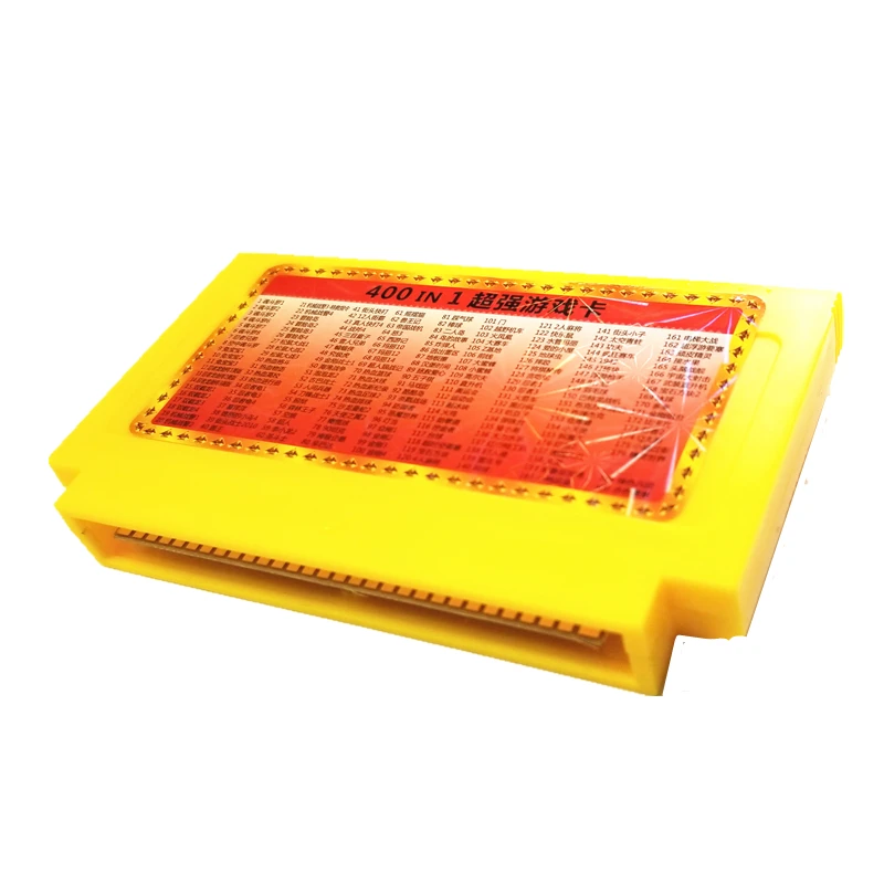 Newest 400 in 1 game card for 8 bit video game console yellow color 60 pin game cartridge