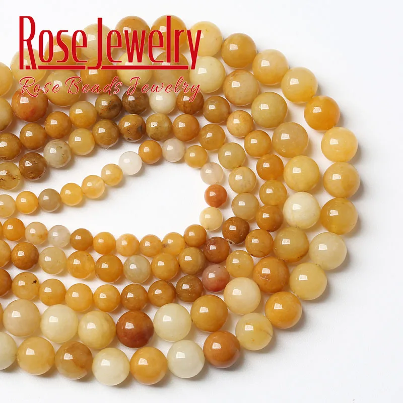 Wholesale Natural Yellow Aventurine Gem Beads Round Loose Beads For Jewelry Making DIY Bracelets Accessories 4 6 8 10 12mm 15\