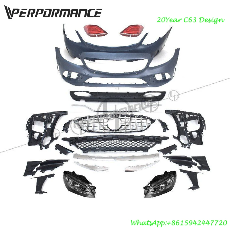 2020 design W205 C63 body kit for C180 C200 C250 C300 body kit 2014~2020