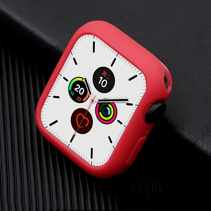 Funda para Apple Watch, carcasa protectora de silicona para iWatch series SE 3, 4, 5, 6, 7, 8, 9, 44mm, 40mm, 45mm, 41mm, 38mm, accesorios