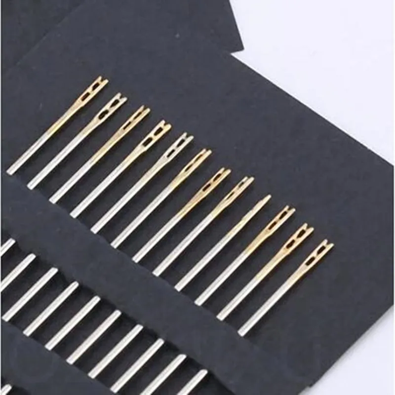 12pcs Stainless Steel Self Threading Needles Hand Sewing Needles Home Household Tools 5BB5841