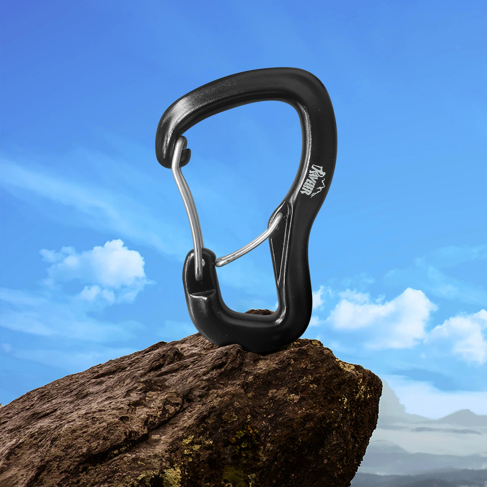 D Shape Hammock Carabiner Sturdy Aluminum 8kN Hook Hanging Buckle Lightweight Sport Tools for Outdoor Swing Traveling