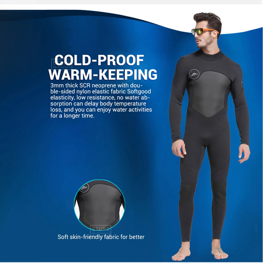 Wetsuit Men Neoprene 3mm Windsurf Kitesurf Diving Suit Underwater Gun Surf Scuba Spearfishing Diving Underwater Fishing Wet Suit