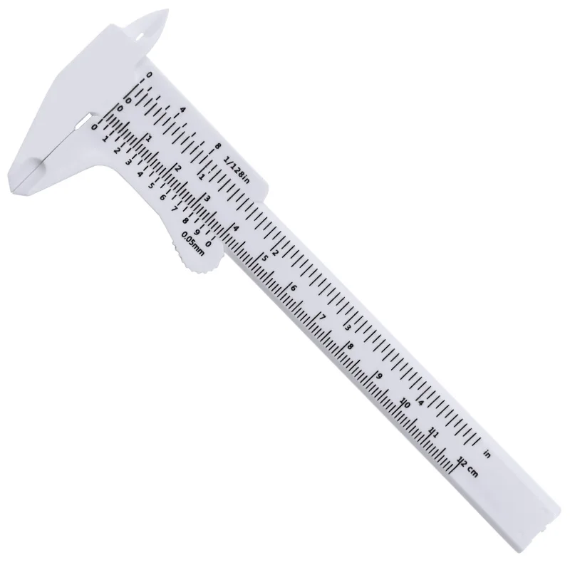 0-100mm /120mm Mini Plastic Sliding Vernier Caliper Gauge Measure Tool Ruler