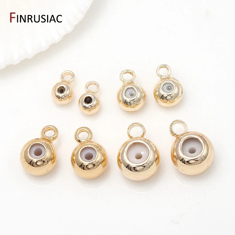 14k Real Gold Plated 3mm/4mm/5mm/6mm Positioning End Beads DIY Making Jewelry Chain Connector Accessory Findings