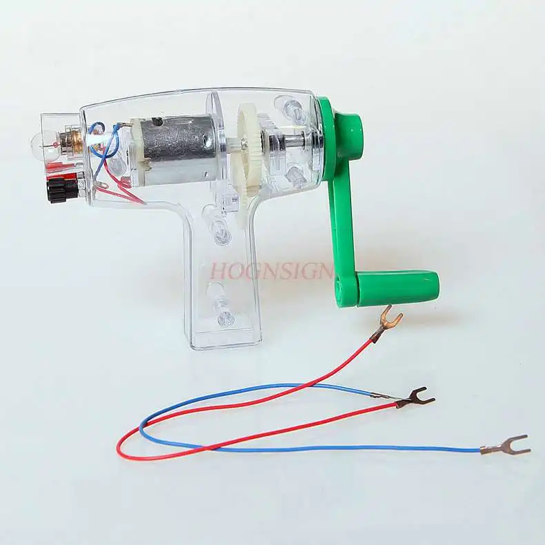 Hand-cranked generator model physics electromagnetic teaching instrument primary school science power type