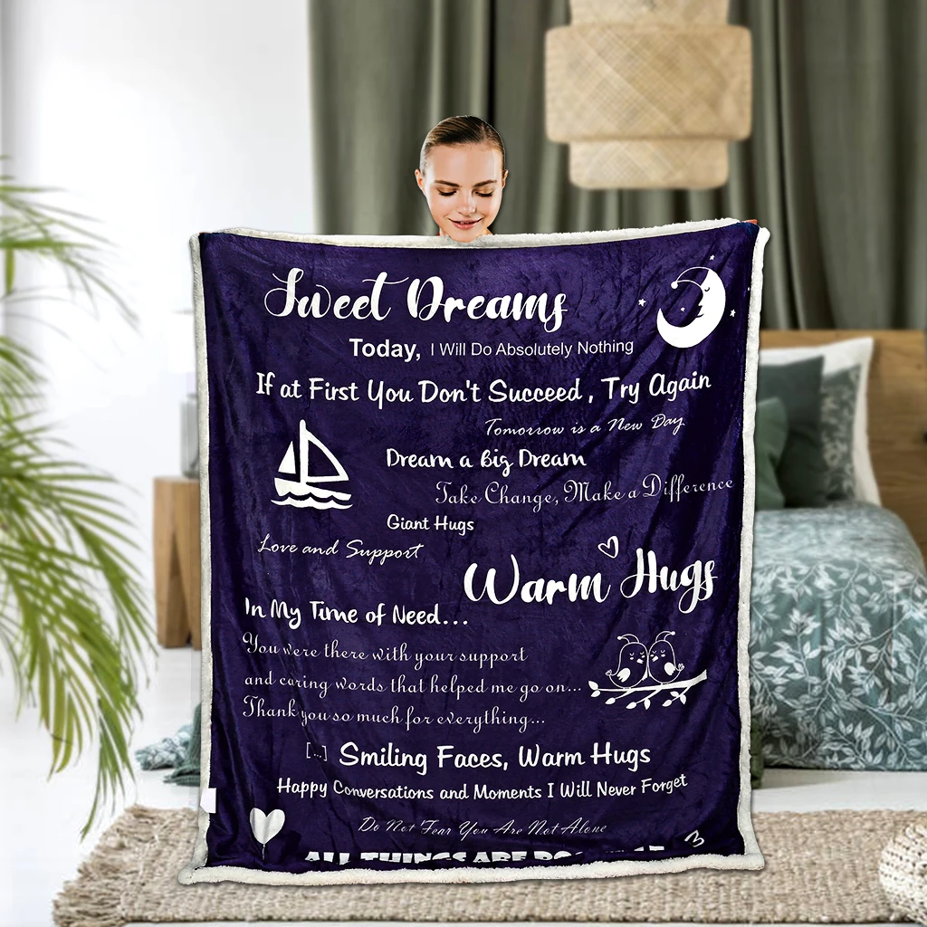 Warm Throw Blanket -Warm winter Blankets Home Super Soft -Dream Courage Energy Strength Love Hope Positive Thoughts Blanket