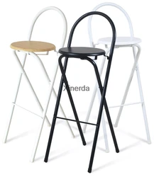 Reposapiés alto plegable con patas de acero, silla para mostrador de cafetería, taburete con respaldo de arco, muebles comerciales modernos, altura del asiento, 75 cm