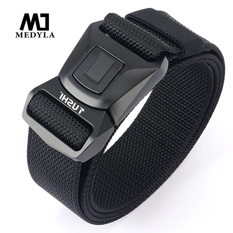 MEDYLA – ceinture tactique à boucle métallique authentique, militaire, en Nylon souple, accessoires de sport pour hommes, cadeau de noël, BLL2035