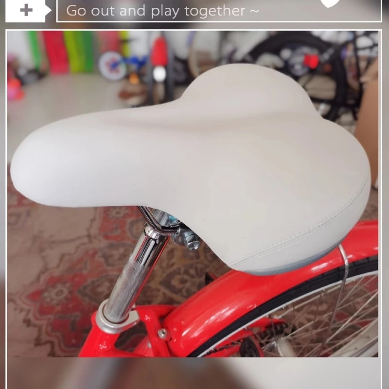 Bicycle Saddle White Color With Spring For City Bike Daily Commuting Cycling Parts