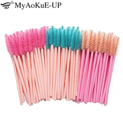 100pcs Disposable Eyelash Makeup Brush Eyebrow Comb Spoolies Brush Mascara Wands Applicator Lash Extension Supplies Beauty Tool