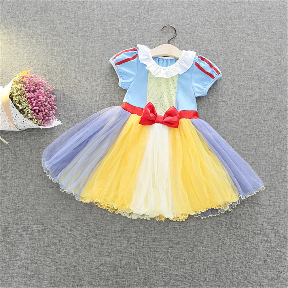 Summer Baby Girl  Princess Ariel Dress Infant Rapunzel Purple Tutu Dress Kids Birthday Carnival Party Princess Cosplay Costumes