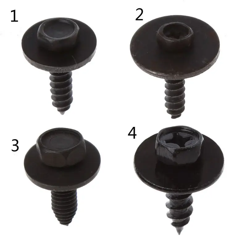 10PCS Universal Hex Screws Self Tapping Tapper Screw for Various Car Vehicle Kit