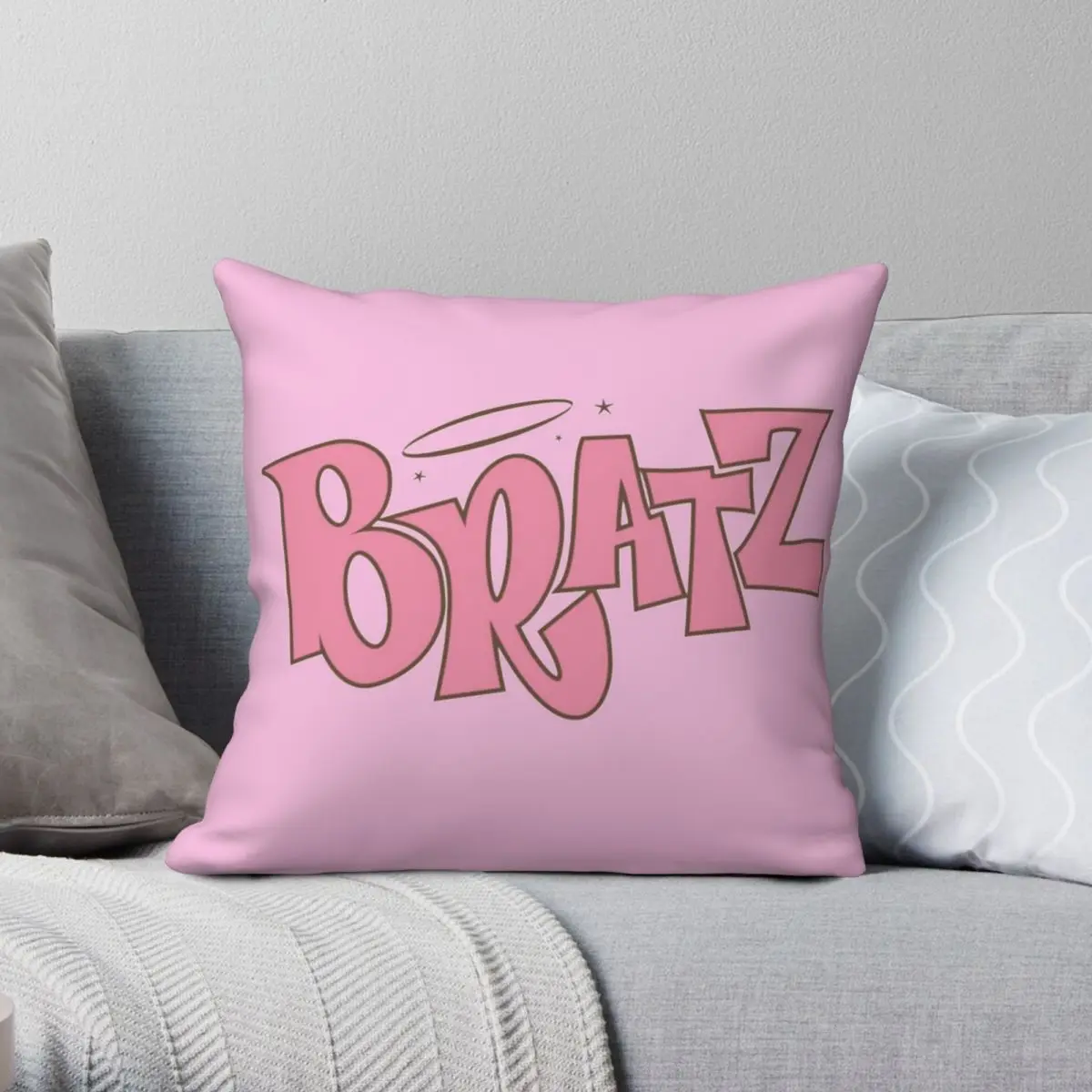 Bratz Angelz Square Pillowcase Polyester Linen Velvet Creative Zip Decor Throw Pillow Case Home Cushion Cover