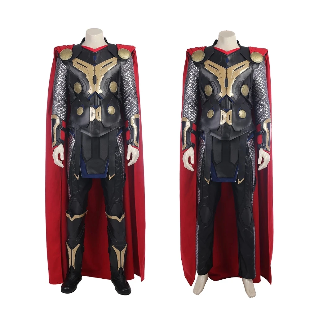 Adult Men Thor 2 God Of Thunder Thor Odinson Cosplay Costume Vest Halloween Outfit Full Props Suit With Boots