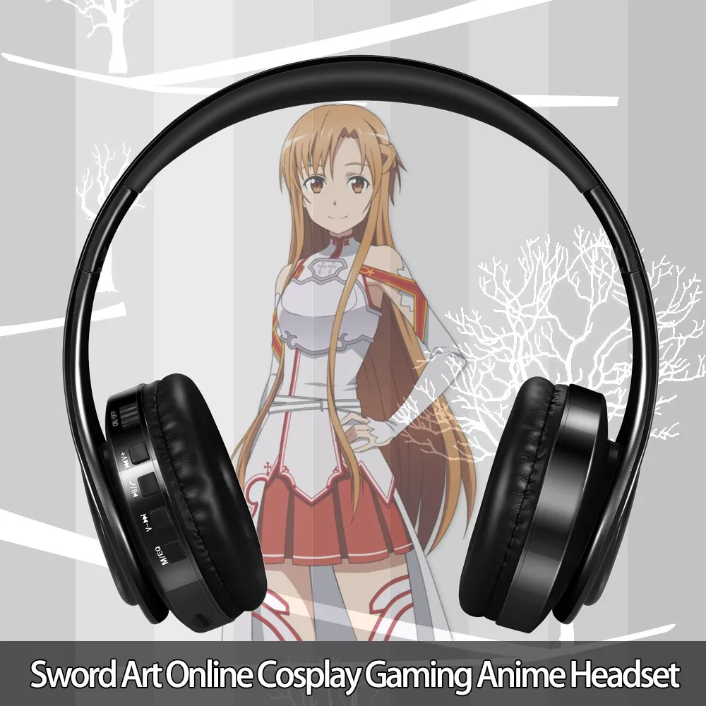 Đồ Chơi Cosplay Anime Sao Kiếm Đồ Chơi Làm Đẹp Yuuki Asuna Bluetooth Không Dây Trên Đầu Thể Thao Di Động Điện Thoại Tai Nghe Có FM